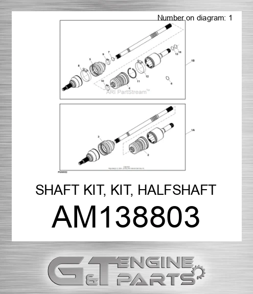 AM138803 SHAFT KIT, KIT, HALFSHAFT SERVICE