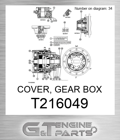 T216049 COVER, GEAR BOX