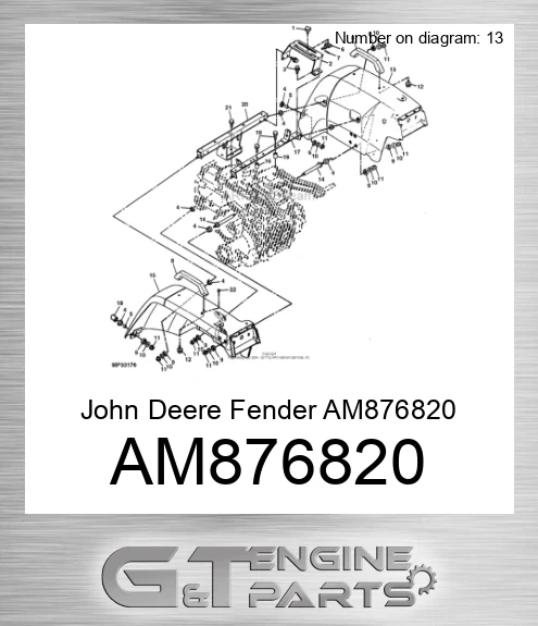 AM876820 John Deere Fender AM876820