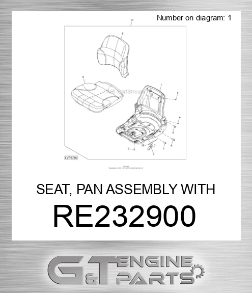 RE232900 SEAT, PAN ASSEMBLY WITH CUSHIONS