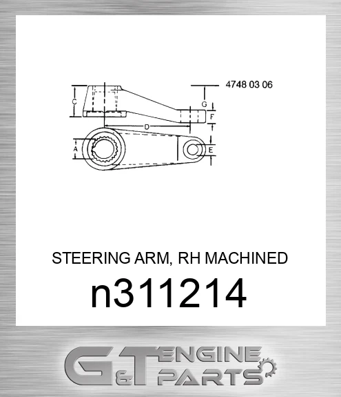 N311214 STEERING ARM, RH MACHINED