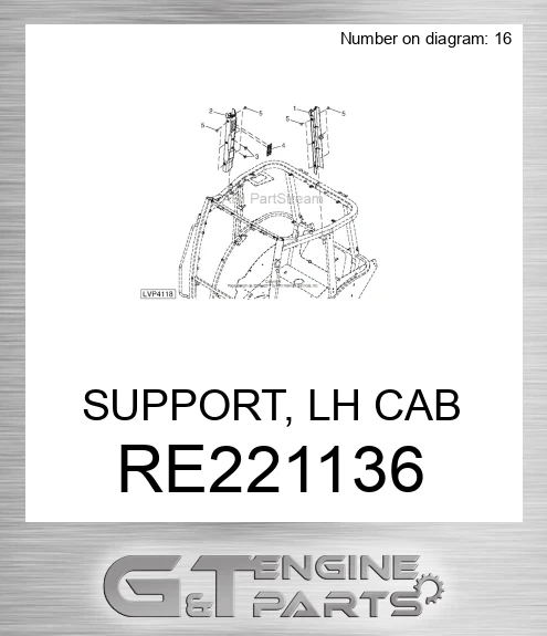 RE221136 SUPPORT, LH CAB