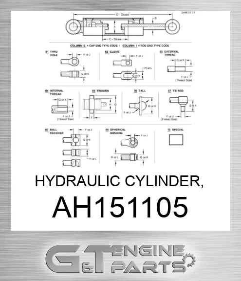 AH151105 HYDRAULIC CYLINDER, 105X70-940,1447