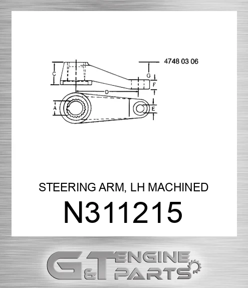 N311215 STEERING ARM, LH MACHINED