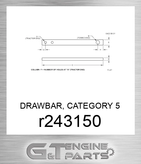 R243150 DRAWBAR, CATEGORY 5