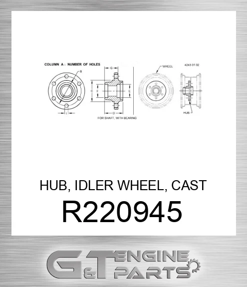 R220945 HUB, IDLER WHEEL, CAST