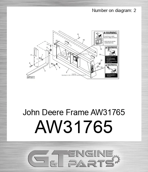 AW31765 John Deere Frame AW31765