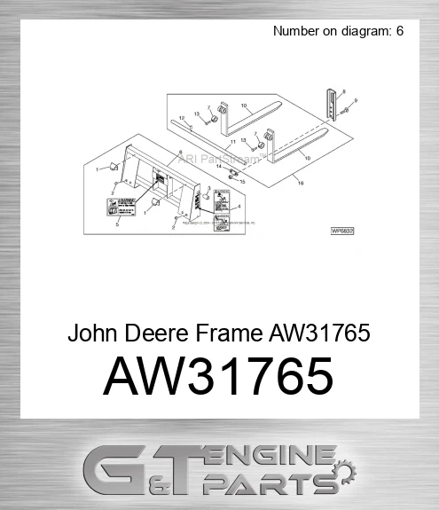 AW31765 John Deere Frame AW31765