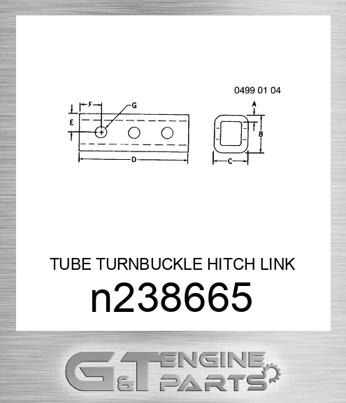 N238665 TUBE TURNBUCKLE HITCH LINK LONG