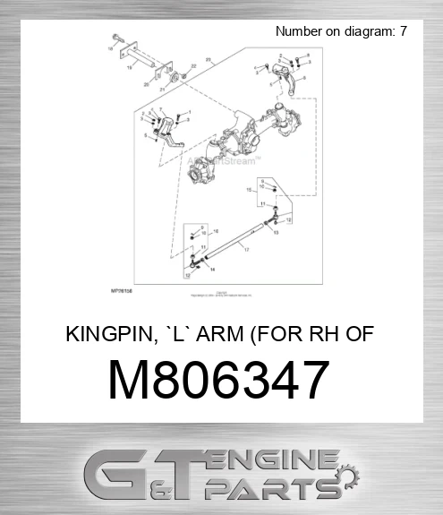 M806347 KINGPIN, `L` ARM FOR RH OF EO904