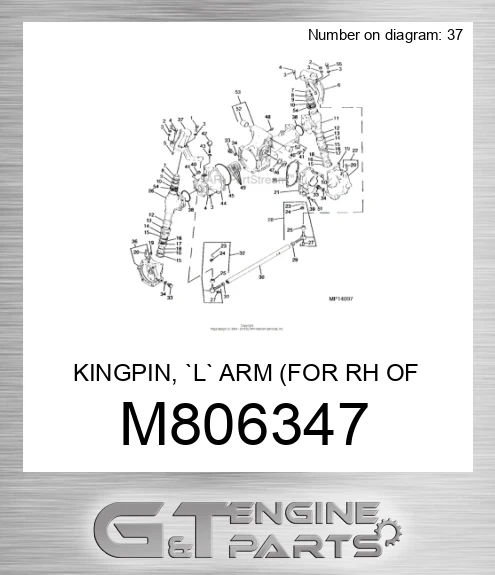 M806347 KINGPIN, `L` ARM FOR RH OF EO904