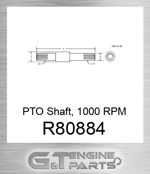 R80884 PTO Shaft, 1000 RPM