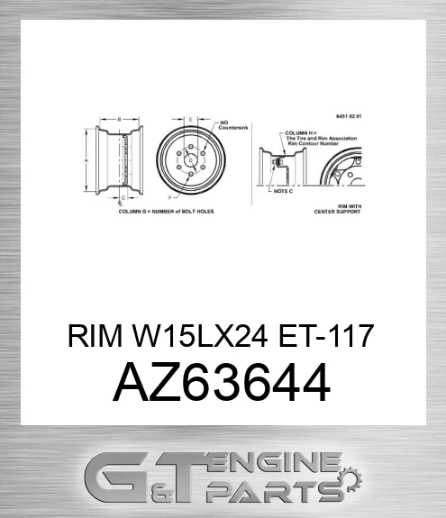 AZ63644 RIM W15LX24 ET-117