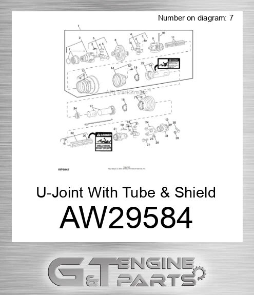 AW29584 U-Joint With Tube & Shield