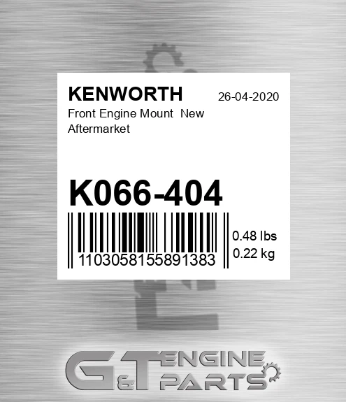 K066-404 Front Engine Mount New Aftermarket