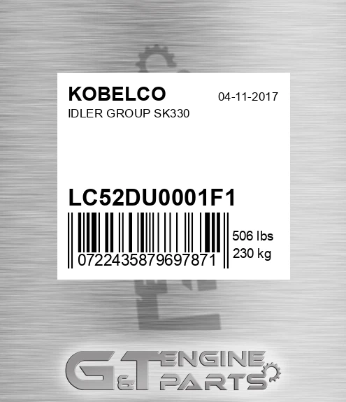 LC52DU0001F1 IDLER GROUP SK330
