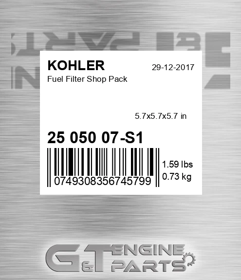 25 050 07-S1 Fuel Filter Shop Pack