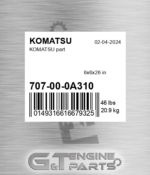 707-00-0A310 KOMATSU part