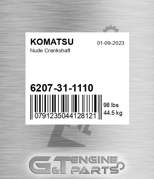 6207311110 Crankshaft, S6D95 for Komatzu Dozer and Excavator, 6207311110