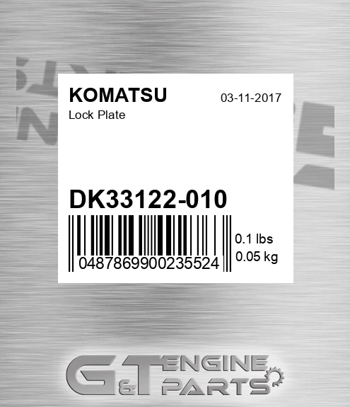 Dk33122-010 Lock Plate