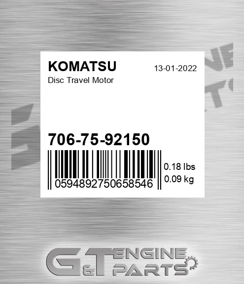706-75-92150 Disc Travel Motor