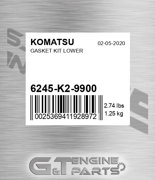 6245-K2-9900 GASKET KIT LOWER