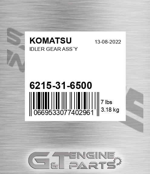 6215 31 6500 IDLER GEAR ASS Y Made To Fit KOMATSU LTD WARRANTY 6215 31 6500 IDLER GEAR ASS Y Made To Fit KOMATSU LTD WARRANTY