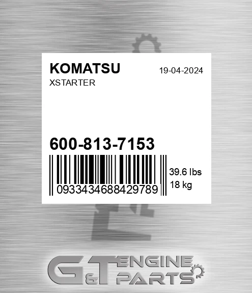 600-813-7153 Xstarter for KOMATSU