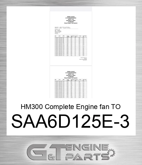 SAA6D125E-3 HM300 Complete Engine fan TO Flywheel