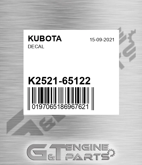 K2521-65122 DECAL