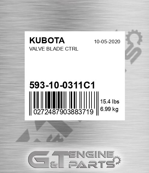 593-10-0311C1 VALVE BLADE CTRL made to fit KUBOTA | Price: $31,148