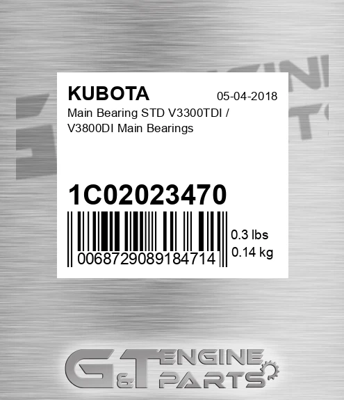 1C020-23470 Main Bearing [STD] V3300TDI / V3800DI