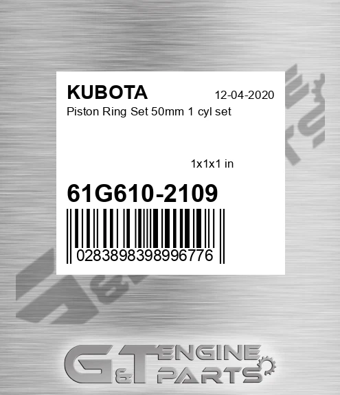 61G610-2109 Piston Ring Set 50mm 1 cyl set