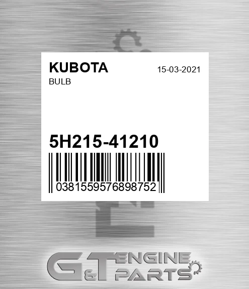 5H215-41210 BULB made to fit Kubota