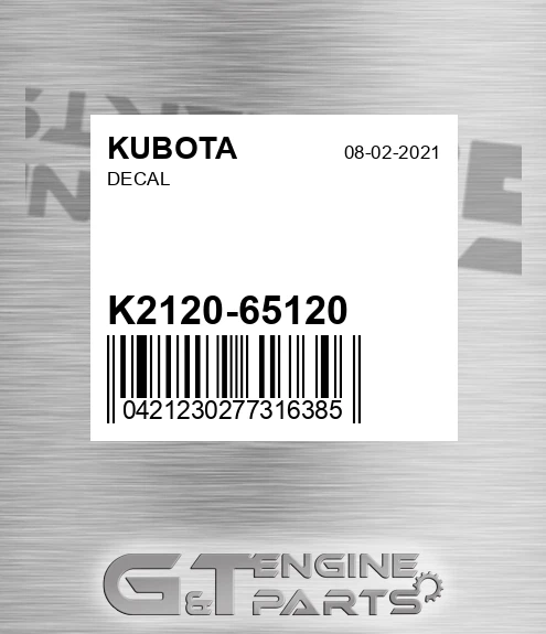 K2120-65120 DECAL