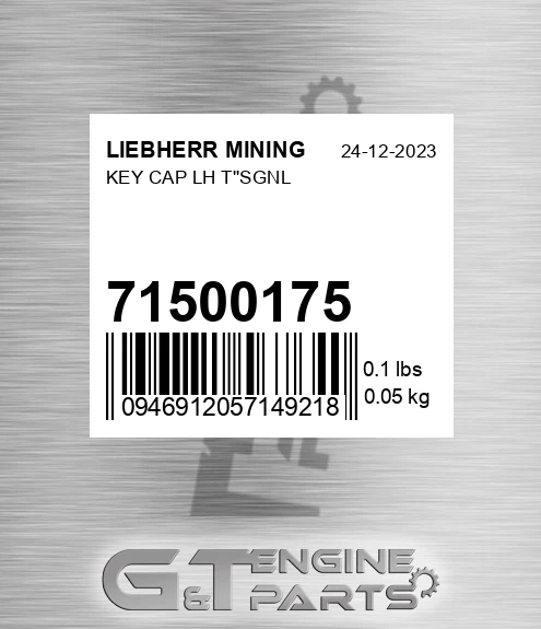 71500175 KEY CAP LH T SGNL made to fit Liebherr Mining Price