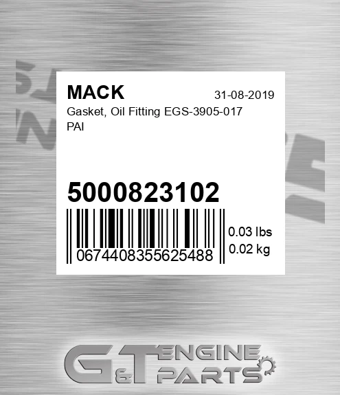 5000823102 Gasket, Oil Fitting EGS-3905-017 PAI