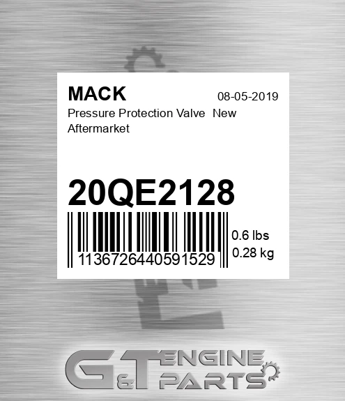 20QE2128 Pressure Protection Valve New Aftermarket
