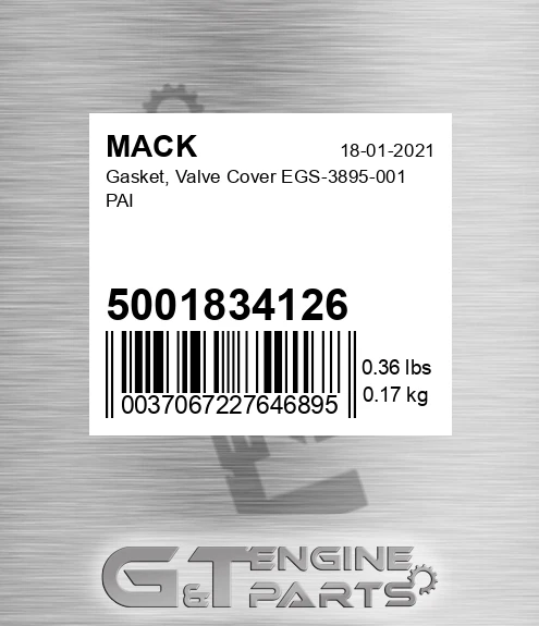 5001834126 Gasket, Valve Cover EGS-3895-001 PAI