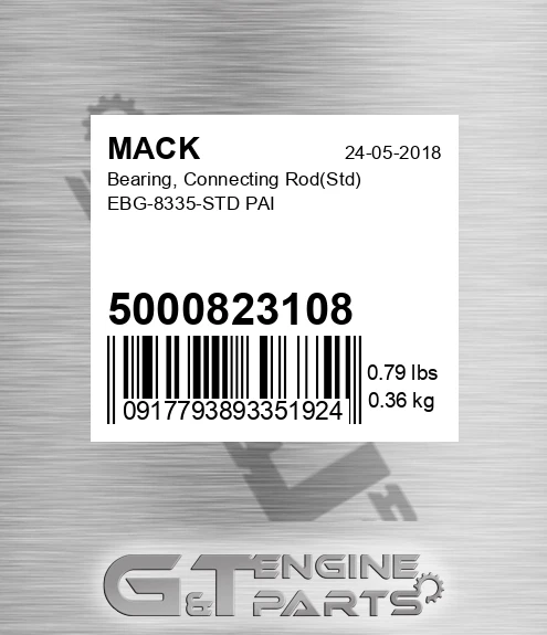 5000823108 Bearing, Connecting Rod Std EBG-8335-STD PAI