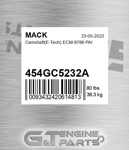 454GC5232A Camshaft E-Tech ECM-8788 PAI