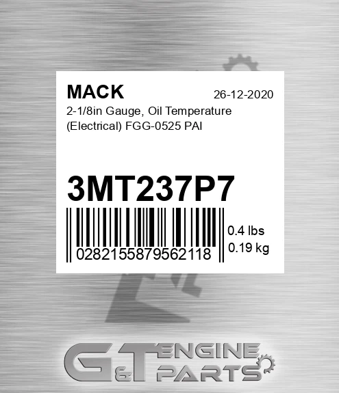 3MT237P7 2-1/8in Gauge, Oil Temperature Electrical FGG-0525 PAI