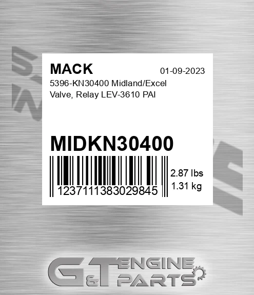 MIDKN30400 5396-KN30400 Midland/Excel Valve, Relay LEV-3610 PAI