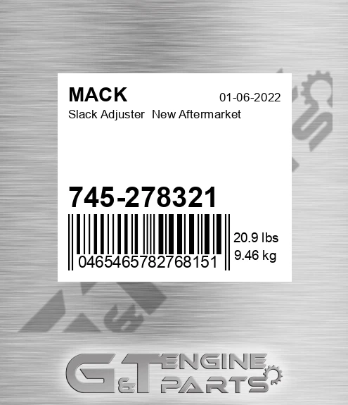 745-278321 Slack Adjuster New Aftermarket