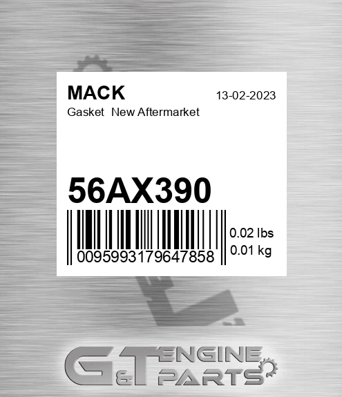 56AX390 Gasket New Aftermarket