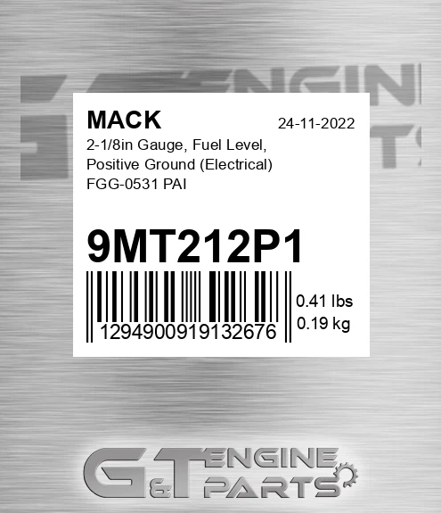 9MT212P1 2-1/8in Gauge, Fuel Level, Positive Ground Electrical FGG-0531 PAI