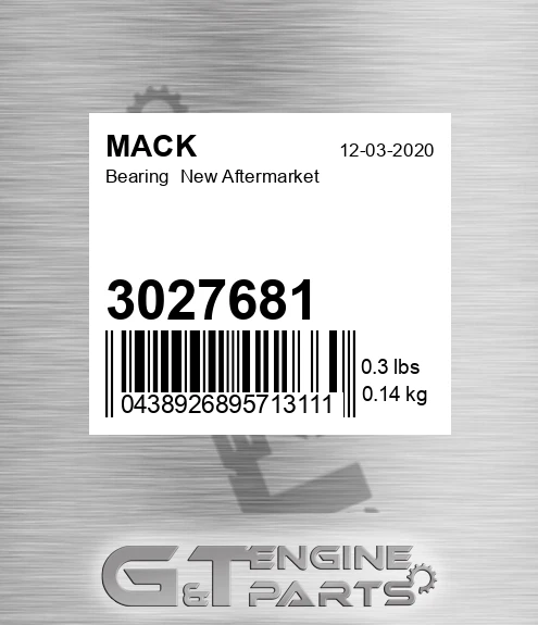 3027681 Bearing New Aftermarket