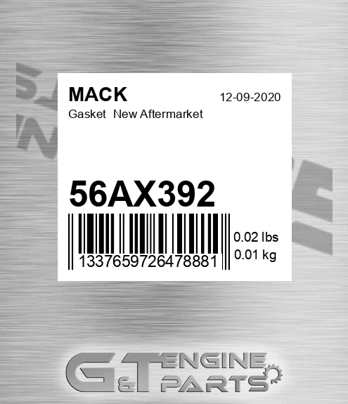 56AX392 Gasket New Aftermarket