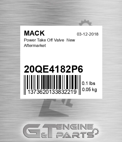 20QE4182P6 Power Take Off Valve New Aftermarket
