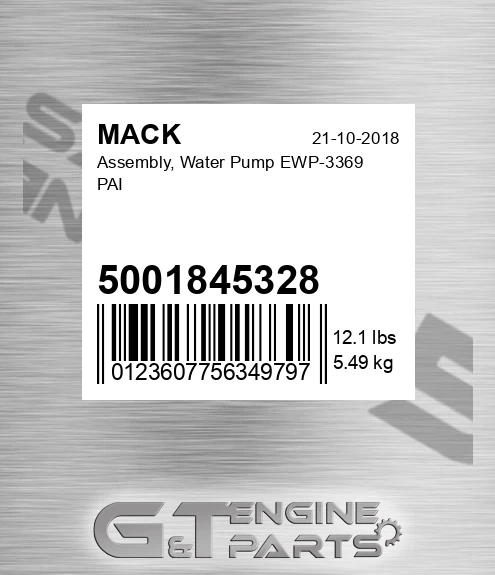 5001845328 Assembly, Water Pump EWP-3369 PAI